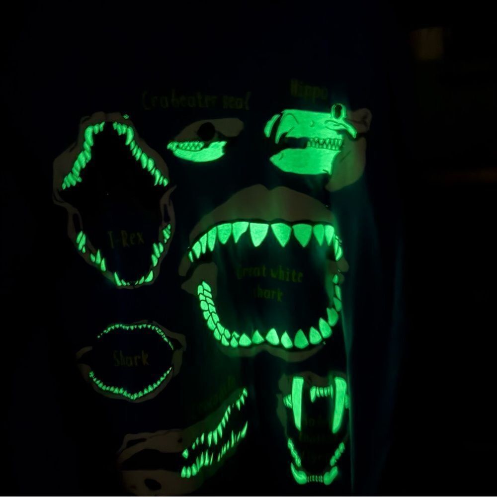 Mini Boden Glow in The Dark Skeleton Tee Shirt - Picture 2 of 3